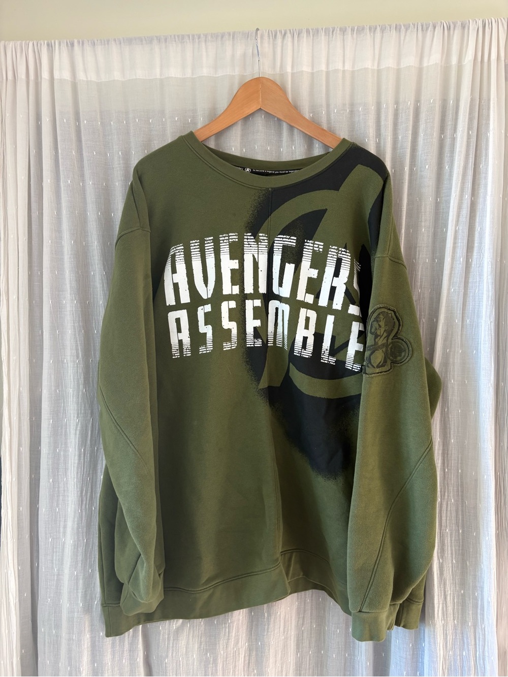 Marvel Olive Green 'Avengers Assemble' Graphic Crewneck Sweater
